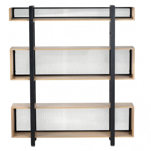 3-policový regál, dub/čierna, KILIS NEW TYP 4