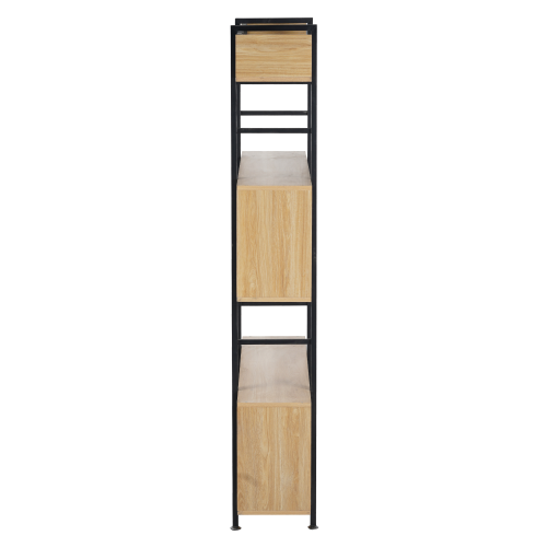 3-policový regál, dub/čierna, KILIS NEW TYP 4