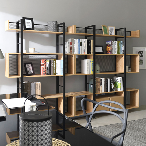 3-policový regál, dub/čierna, KILIS NEW TYP 4