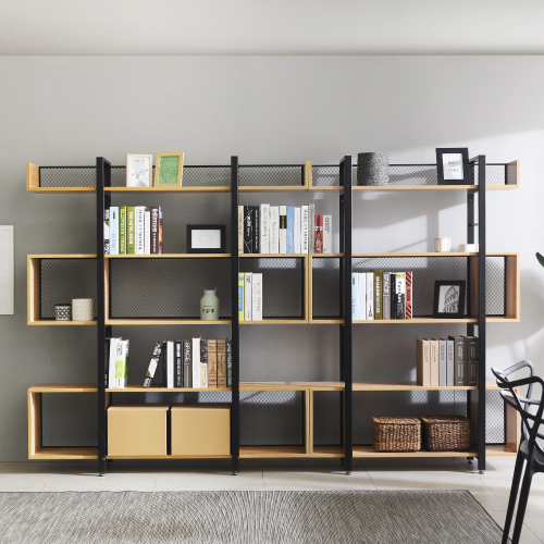 3-policový regál, dub/čierna, KILIS NEW TYP 4