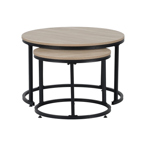 Konferenčné stolíky, set 2 ks, dub sonoma/čierna, TARNI