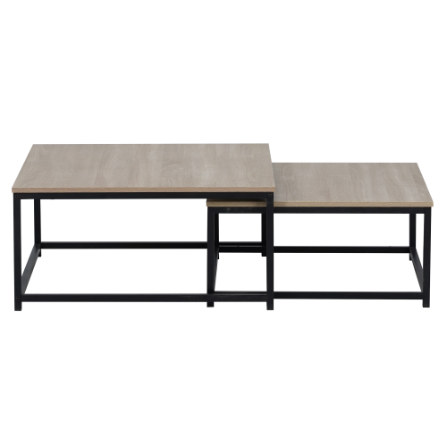 Konferenčné stolíky, set 2 ks, dub sonoma/čierna, KASTLER 2 NEW TYP 1