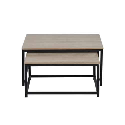 Konferenčné stolíky, set 2 ks, dub sonoma/čierna, KASTLER 2 NEW TYP 1