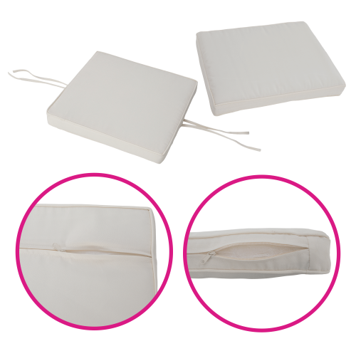 Záhradný ratanový set, akáciové drevo, čierna/krémová/prírodná, MELFORD