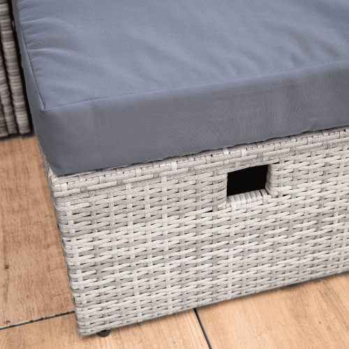 Záhradný ratanový set, sivá/prírodná/krémová, DEBRA