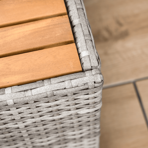 Záhradný ratanový set, sivá/prírodná/krémová, DEBRA