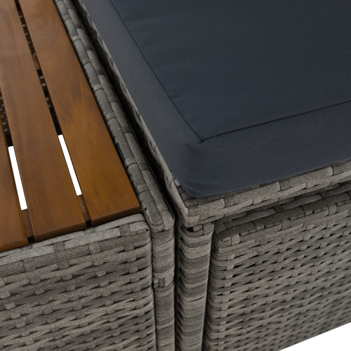 Záhradný ratanový set, sivá/prírodná/krémová, DEBRA