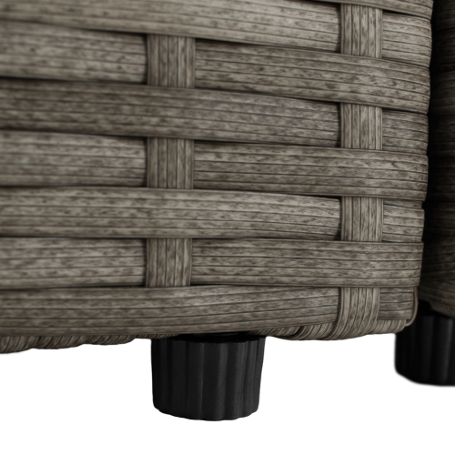 Záhradný ratanový set, sivá/prírodná/krémová, DEBRA