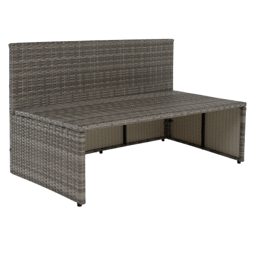 Záhradný ratanový set, sivá/prírodná/krémová, DEBRA