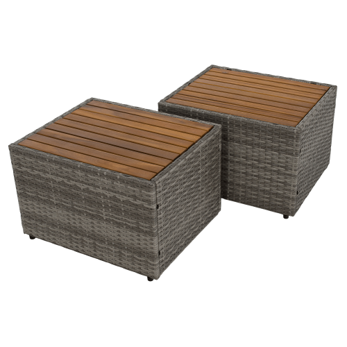 Záhradný ratanový set, sivá/prírodná/krémová, DEBRA