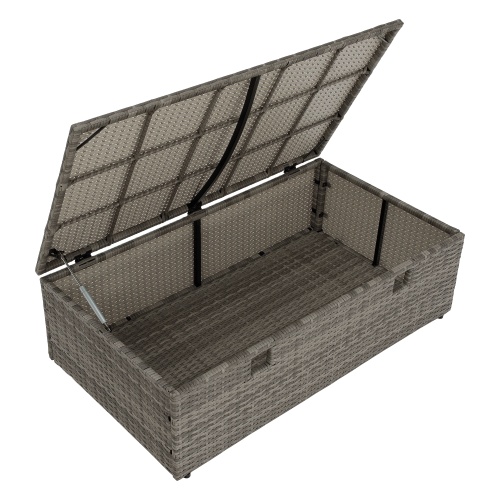 Záhradný ratanový set, sivá/prírodná/krémová, DEBRA