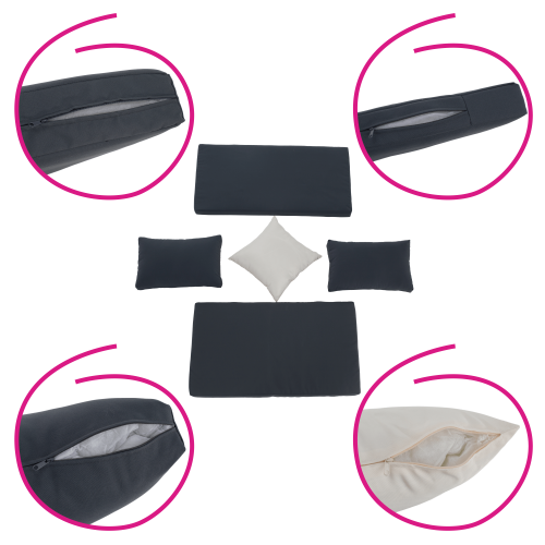 Záhradný ratanový set, sivá/prírodná/krémová, DEBRA