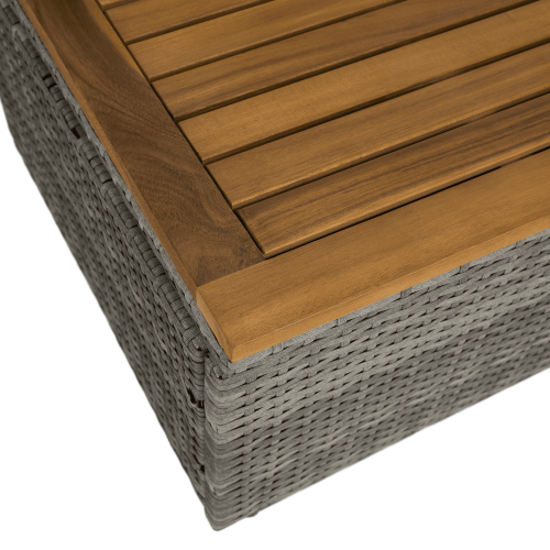 Záhradná ratanová pohovka, sivá/prírodná, MALORY