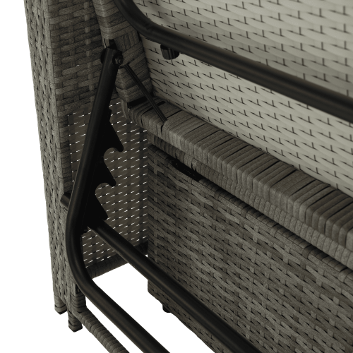 Záhradná ratanová pohovka, sivá/prírodná, MALORY