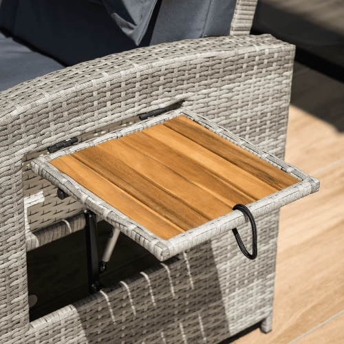 Záhradná ratanová pohovka, sivá/prírodná, MALORY