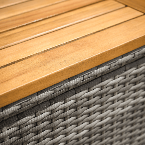 Záhradná ratanová pohovka, sivá/prírodná, MALORY