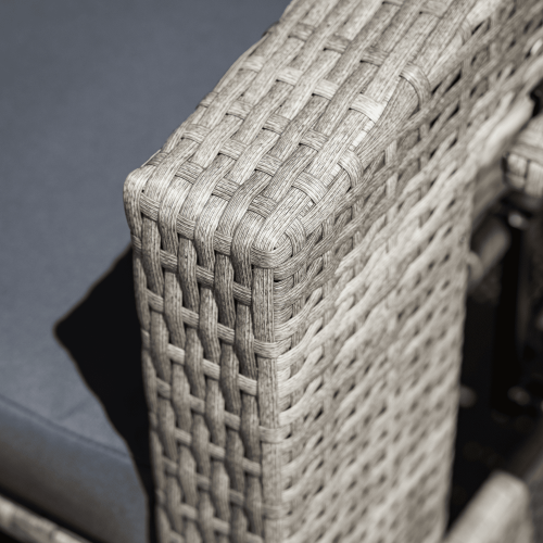 Záhradná ratanová pohovka, sivá/prírodná, MALORY