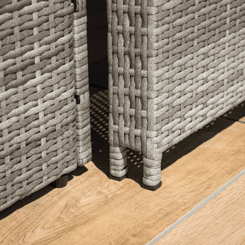 Záhradná ratanová pohovka, sivá/prírodná, MALORY