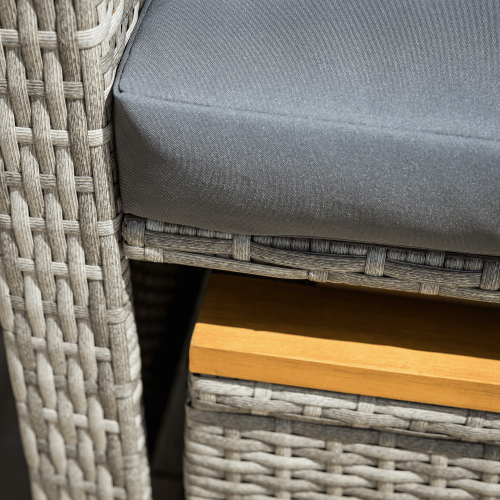 Záhradná ratanová pohovka, sivá/prírodná, MALORY