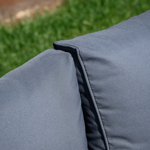 Záhradný ratanový set, akáciové drevo, čierna/sivá/prírodná, MALKOM