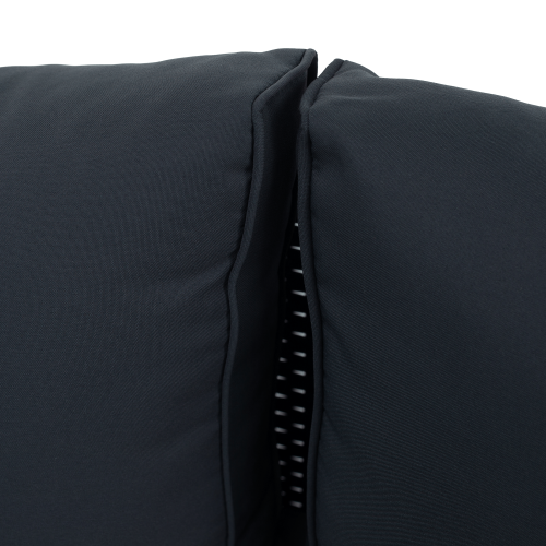 Záhradný ratanový set, akáciové drevo, čierna/sivá/prírodná, MALKOM