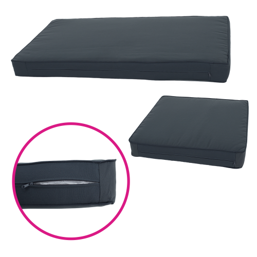 Záhradný ratanový set, akáciové drevo, čierna/sivá/prírodná, MALKOM