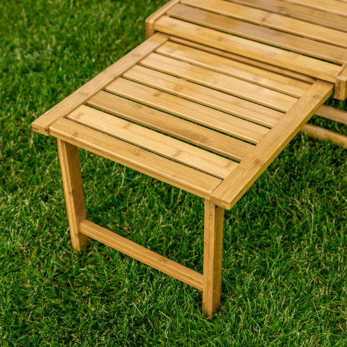 Záhradné polohovacie kreslo, prírodná, bambus, URSEL