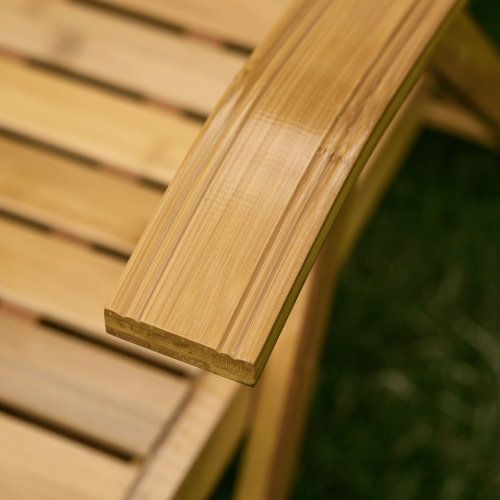 Záhradné polohovacie kreslo, prírodná, bambus, URSEL