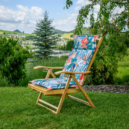 Záhradné polohovacie kreslo, prírodná, bambus, URSEL