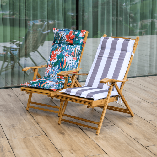 Záhradné polohovacie kreslo, prírodná, bambus, URSEL