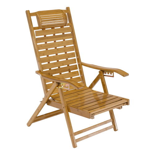 Záhradné polohovacie kreslo, prírodná, bambus, URSEL