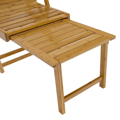 Záhradné polohovacie kreslo, prírodná, bambus, URSEL