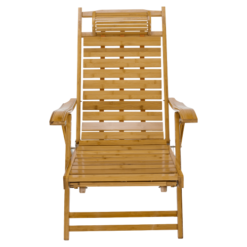 Záhradné polohovacie kreslo, prírodná, bambus, URSEL