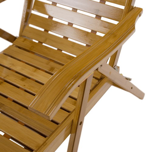 Záhradné polohovacie kreslo, prírodná, bambus, URSEL