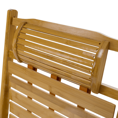 Záhradné polohovacie kreslo, prírodná, bambus, URSEL