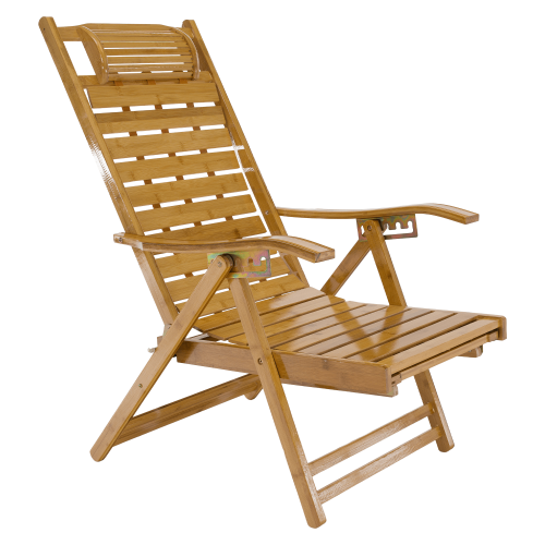 Záhradné polohovacie kreslo, prírodná, bambus, URSEL