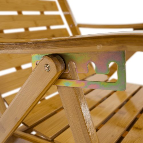 Záhradné polohovacie kreslo, prírodná, bambus, URSEL