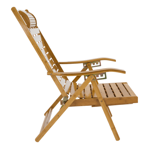 Záhradné polohovacie kreslo, prírodná, bambus, URSEL