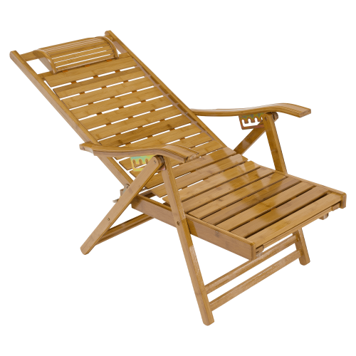 Záhradné polohovacie kreslo, prírodná, bambus, URSEL