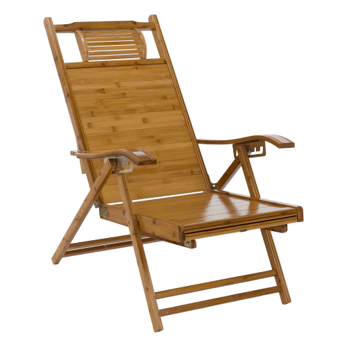 Záhradné polohovacie kreslo, prírodná, bambus, VARDON