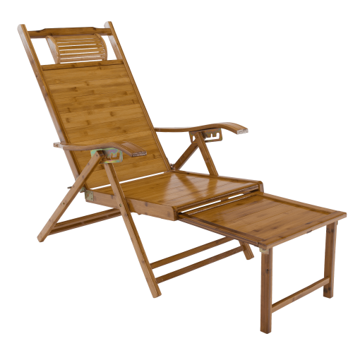 Záhradné polohovacie kreslo, prírodná, bambus, VARDON