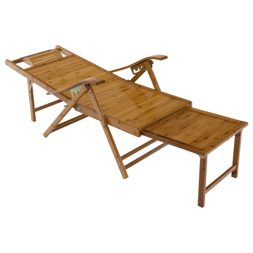 Záhradné polohovacie kreslo, prírodná, bambus, VARDON