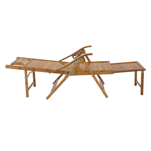 Záhradné polohovacie kreslo, prírodná, bambus, VARDON