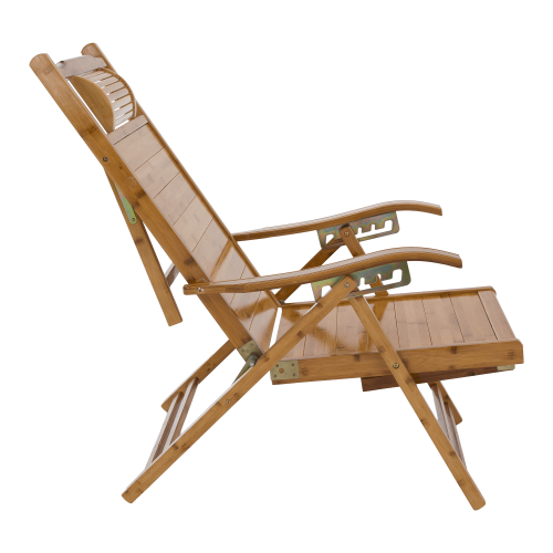 Záhradné polohovacie kreslo, prírodná, bambus, VARDON