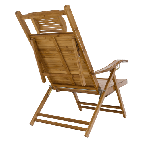 Záhradné polohovacie kreslo, prírodná, bambus, VARDON