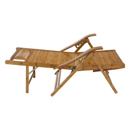 Záhradné polohovacie kreslo, prírodná, bambus, VARDON