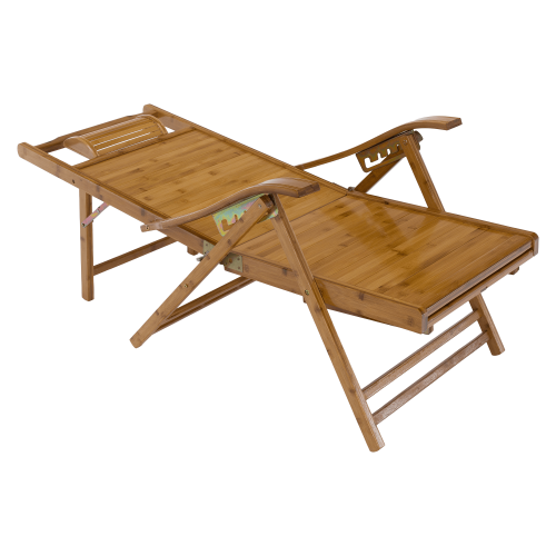 Záhradné polohovacie kreslo, prírodná, bambus, VARDON