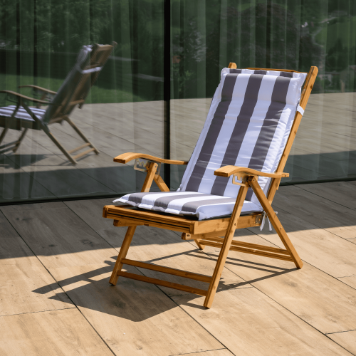 Záhradné polohovacie kreslo, prírodná, bambus, VARDON