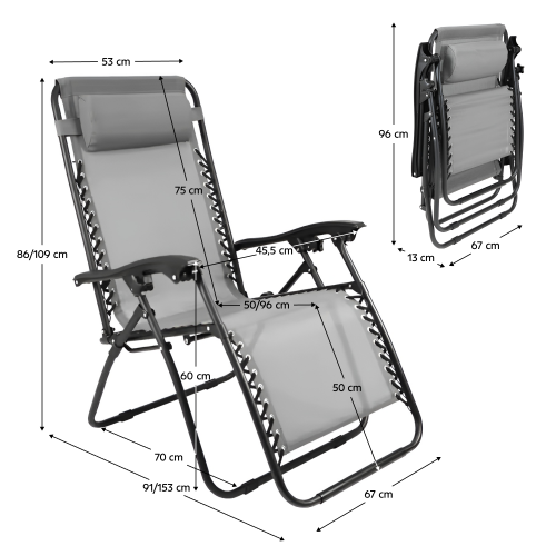 Záhradné polohovacie kreslo, svetlosivá, GERALD NEW