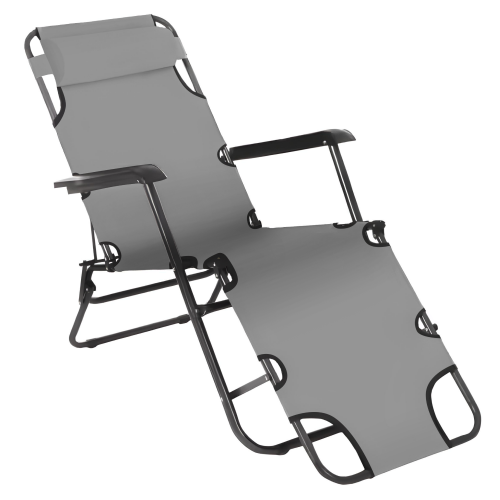 Záhradné polohovacie kreslo, sivá, REGED